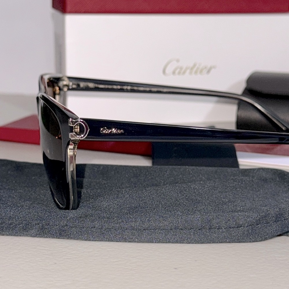 NEW Cartier Deep blue silver hardware Luxury Sunglasses 😎 signature authentic - Picture 4 of 14